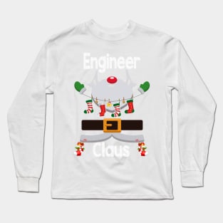 Engineer Claus Santa Christmas Costume Pajama Long Sleeve T-Shirt